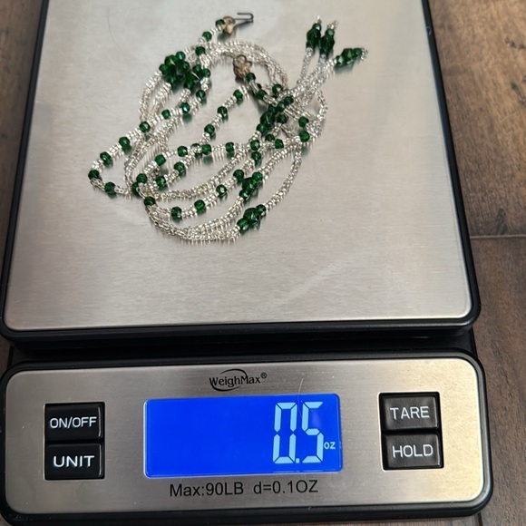 Antique estate 1930s Green and Clear Beaded Necklace Lot A17 - Picture 7 of 7